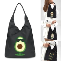 2022 new womens fashion shoulder shopping bags handbag travel portable tote packet organizer avocado print simple buttons bag