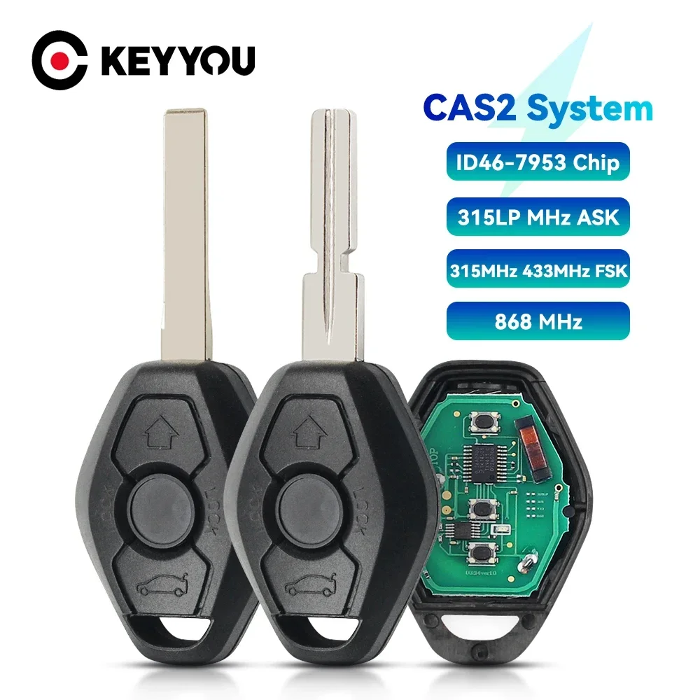 Фото KEYYOU 1 шт. новый для BMW 3/5 7 серии 315/433/868 МГц с чипом ID46-7953 HU58 HU92 Blade CAS2 Система автомобильного дистанционного ключа №1