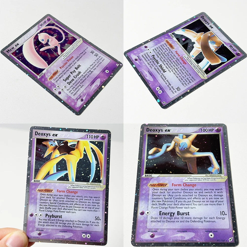 Pokémon English PTCG Old Starry Sky Flash Game Foil DIY Card Пикачу Мьютвоу LV.X Мью Джирачи Деоксис ex979899 Мью ex Джирачи ex (art.: 3920dcf0a7f72) - 3920dcf0a7f72