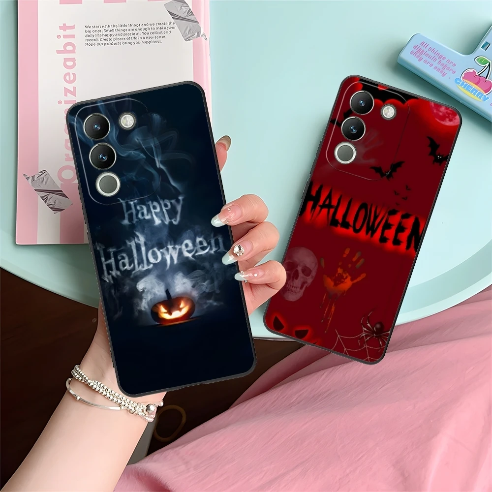 Halloween Pumpkin Mobile Cell Phone Case for VIVO Y95 Y93 Y31 Y20 V19 V17 V15 Pro X60 NEX Black Soft Cover Shell