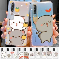 peach mochi cat phone case for samsung s20 ultra s30 for redmi 8 for xiaomi note10 for huawei y6 y5 cover