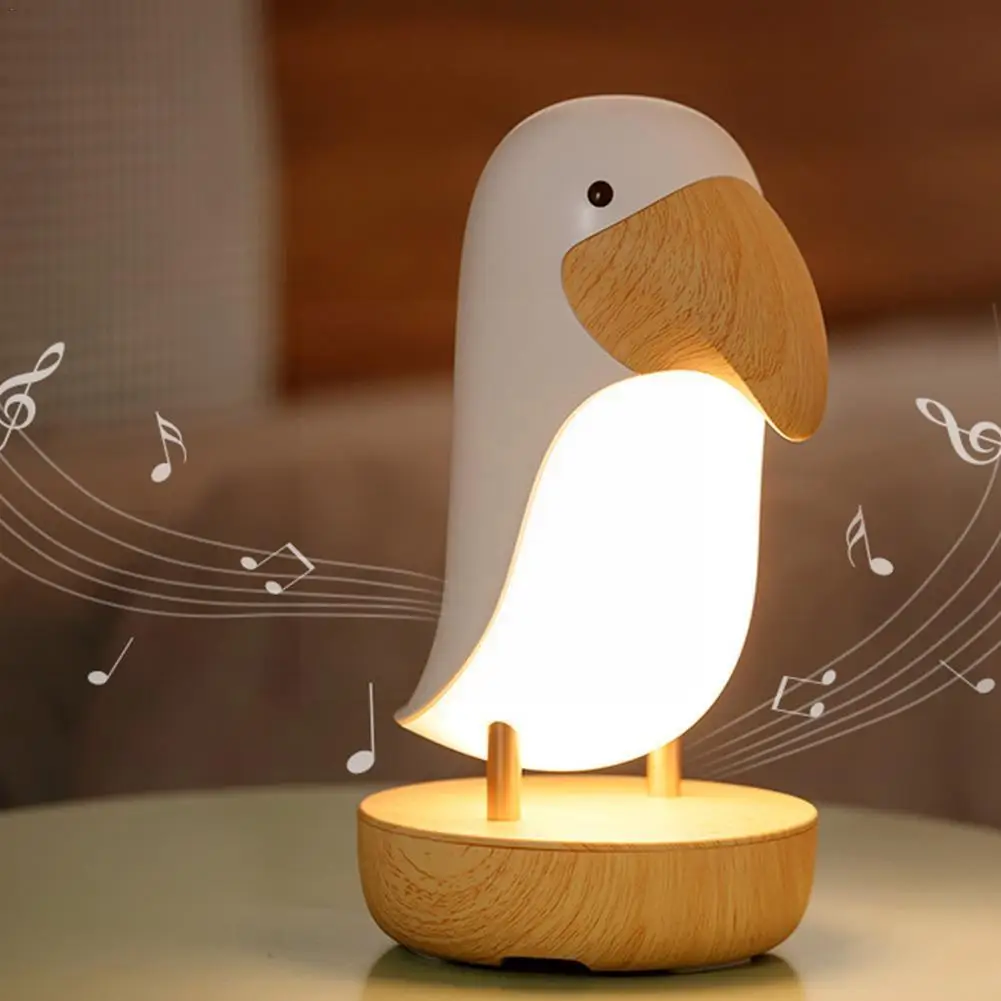 

Светодиодный ночник Toucan Bird с Usb-зарядкой, Настольный светильник для спальни с динамиком и функцией Bluetooth, освещение с регулируемой яркостью, ...