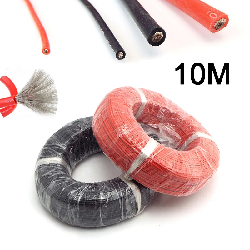 

10/12/14/16/18/20/22/24/28awg High Temperature Resistant 10M Soft Silicone Wire Cable for Battery Alligator Clip Electrical