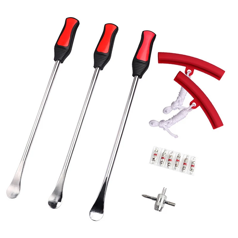 

Bike Tire Change Tool Set Tire Kit Tyre Spoon Lever Tools Rim Protector Sheaths Tire Iron Set Remove Tyre For Motorcycle Car