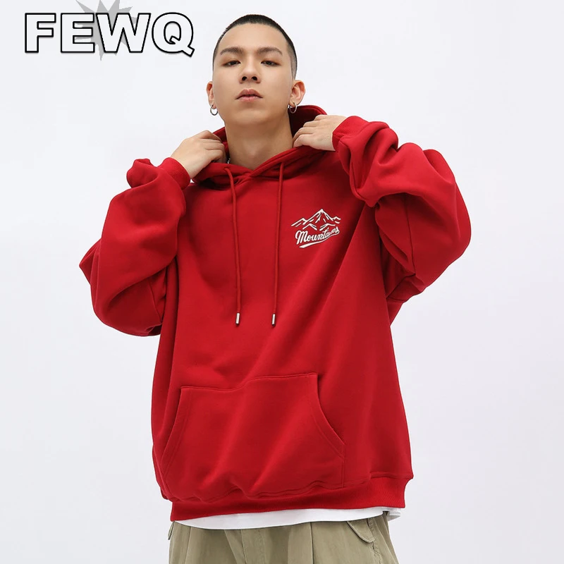 

FEWQ Amercian Style Male Sweatshirts Foaming Printing Hoodies Street Men's Pullvoers Casual 2023 Spring Stylish New Tops 24B1380