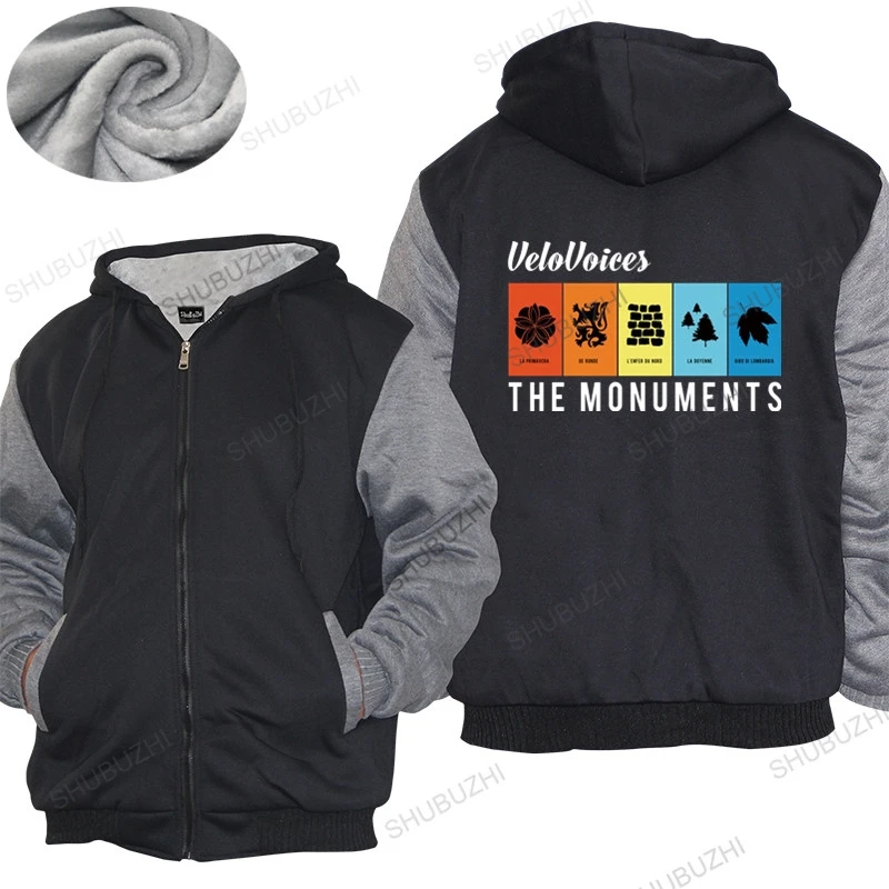 

Men hoodies winter Brand warm coat VeloVoices Monuments hoodies Bike thick hoody Cycling Bicycle Biking Ride Funny Fleece hoody