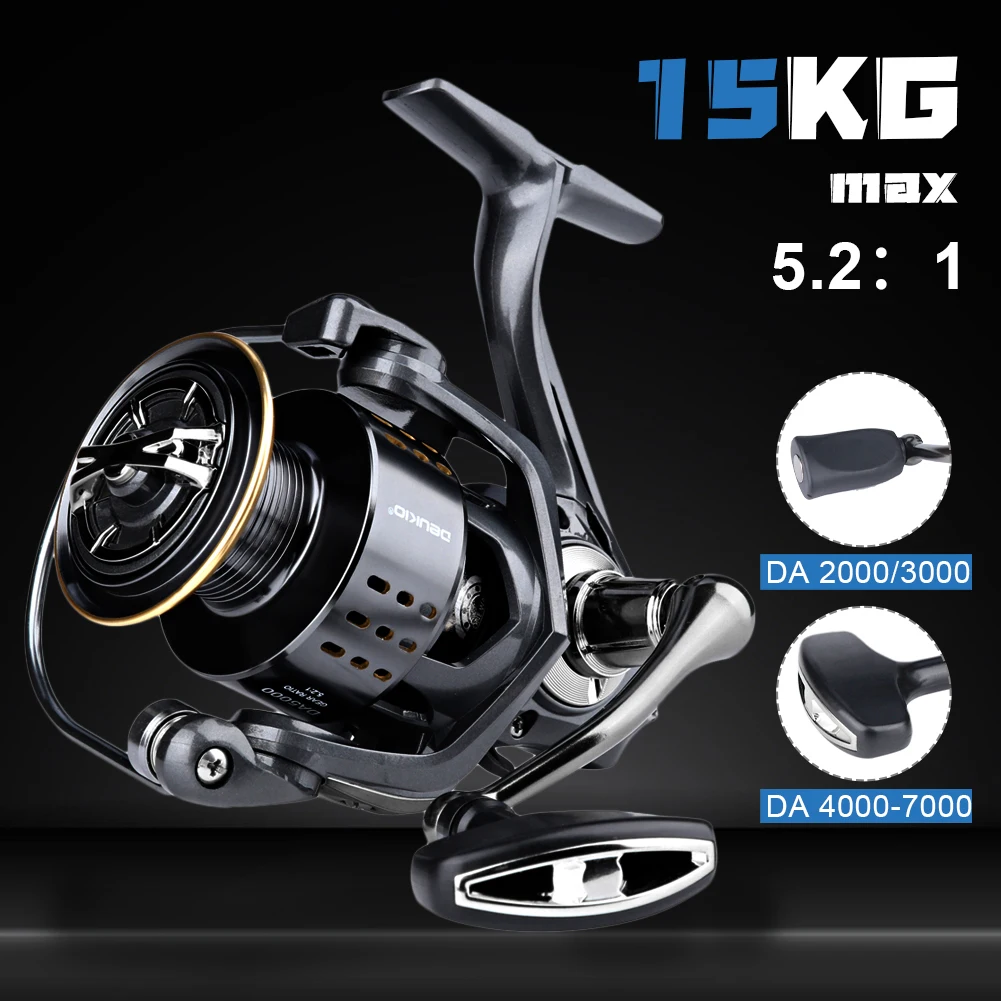 

Ultra-light Spinning Reel AD2000-7000 Fishing Reel 15KG Max Drag Metal Rocker 5.2:1 Speed Saltwater Bass Sea Fishing Accessories