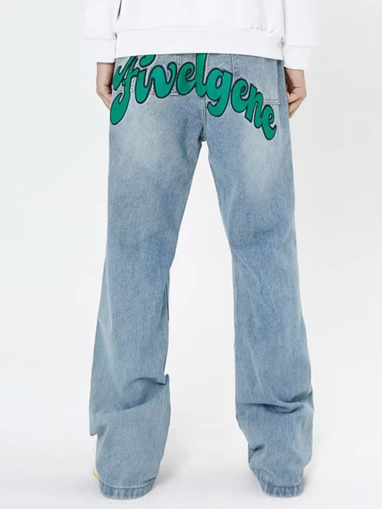 Men Hip Hop Jeans Fashion Embroidery Black Loose Board Jeans Overall Male Rap Aesthetics Y2k Clothes Plus Size Streetwear JEANS