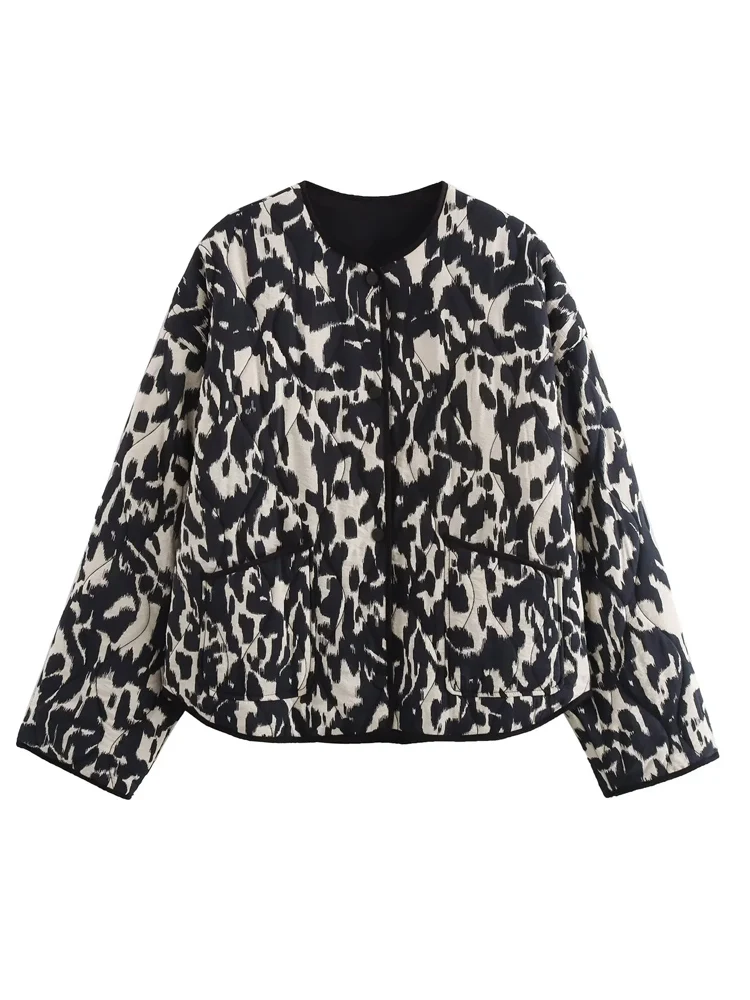 Куртка-пуховик KAOPU ZA Женская с принтом змеиной кожи винтажная верхняя одежда