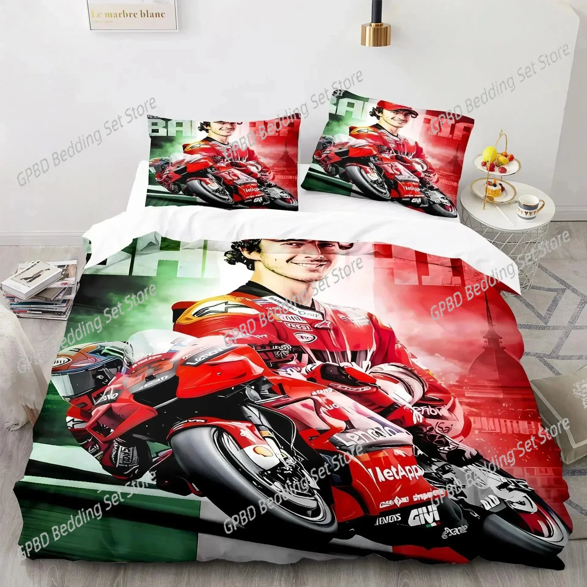 Фото 3D принт Marc Marquez 93, удобный пододеяльник, наволочка, комплект постельного белья, украшение для детской спальни, домашний текстиль №4