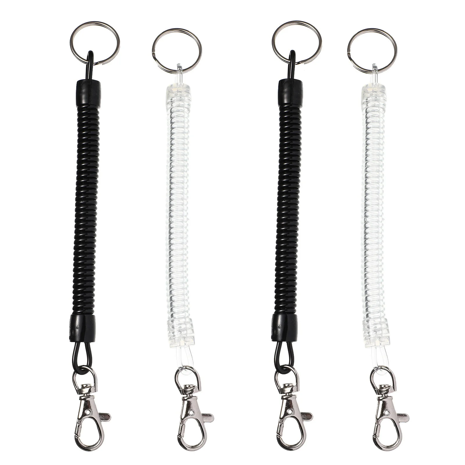 

4pcs Retractable Spring Coil Keychain Lanyards Anti-lost Keys Phone Lanyards