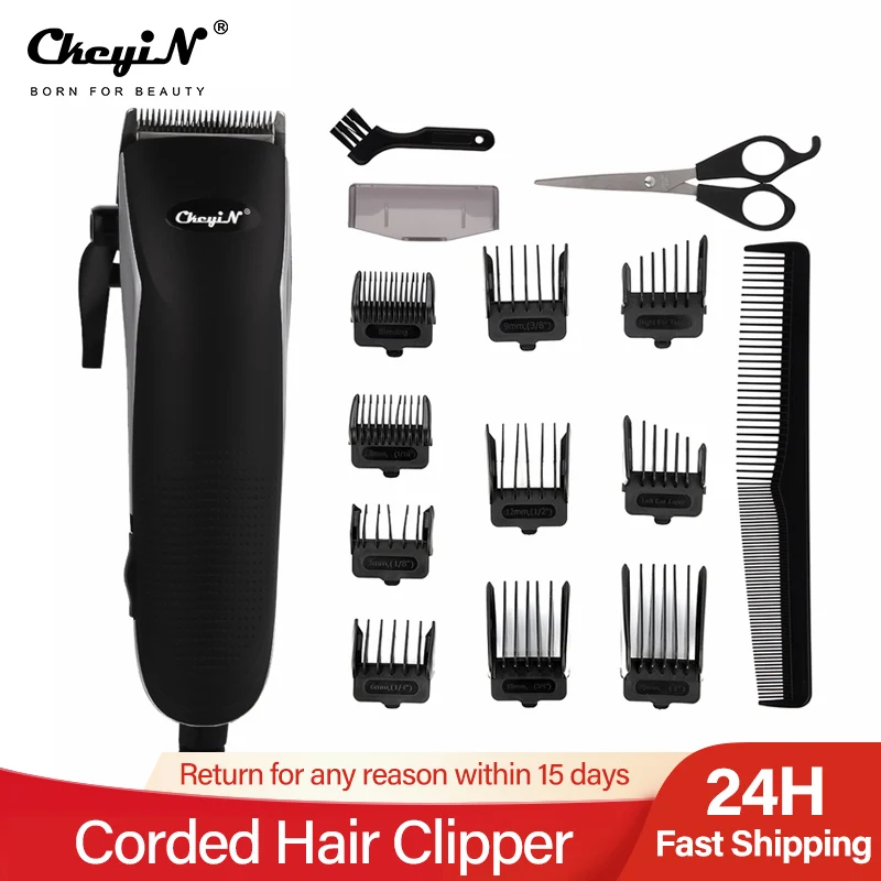 

Professional Barber Hair Trimmer Powerful Electric Hair Clipper Hair Cutter Men Hair Cutting Machine Scissor Shear Limit Comb