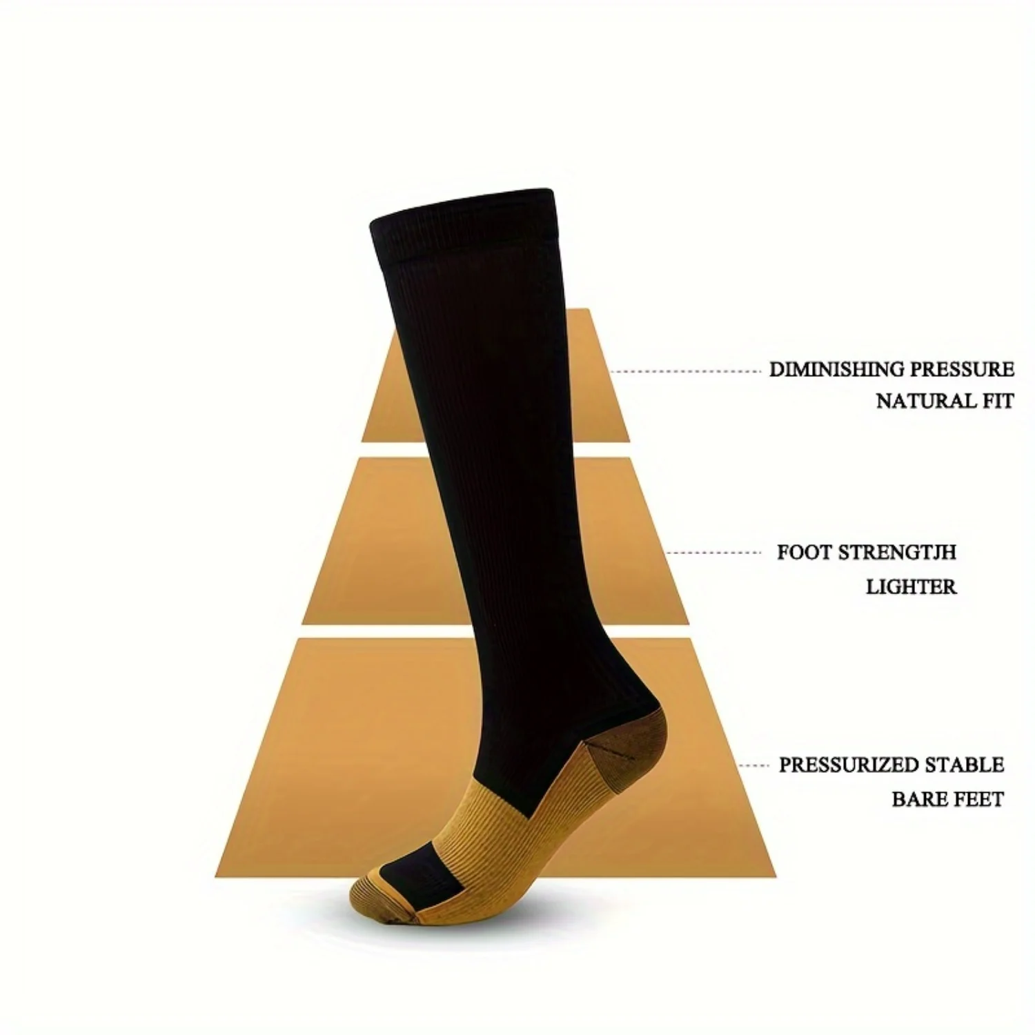 Компрессионные носки до середины икры 3 пары — женские гольфы для фитнеса