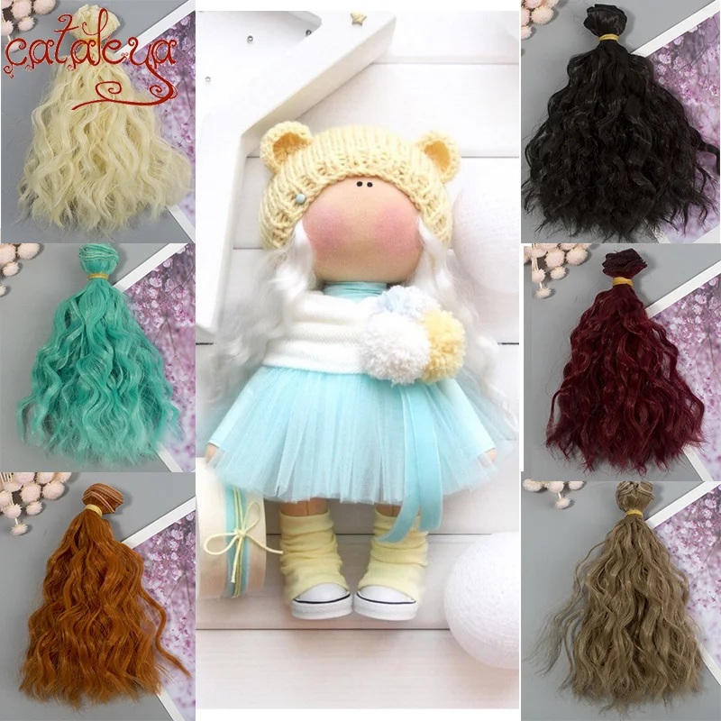 

Cateleya 15cm*100cm Gradient Curly Hair High Temperature Resistant Fiber BJD SD DIY Doll Wig Multi-Color Optional