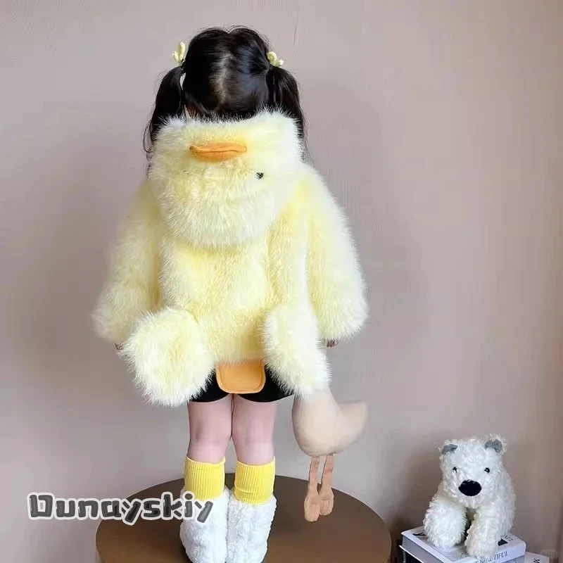 KAWAII Косплей Костюм Маленькой Утки для Девочки Зимняя Теплая Куртка С Капюшоном Аниме Хэллоуин Анна Чжан Онлайн@ Праздничное Платье (art.: 3920d3979cf03) - 3920d3979cf03
