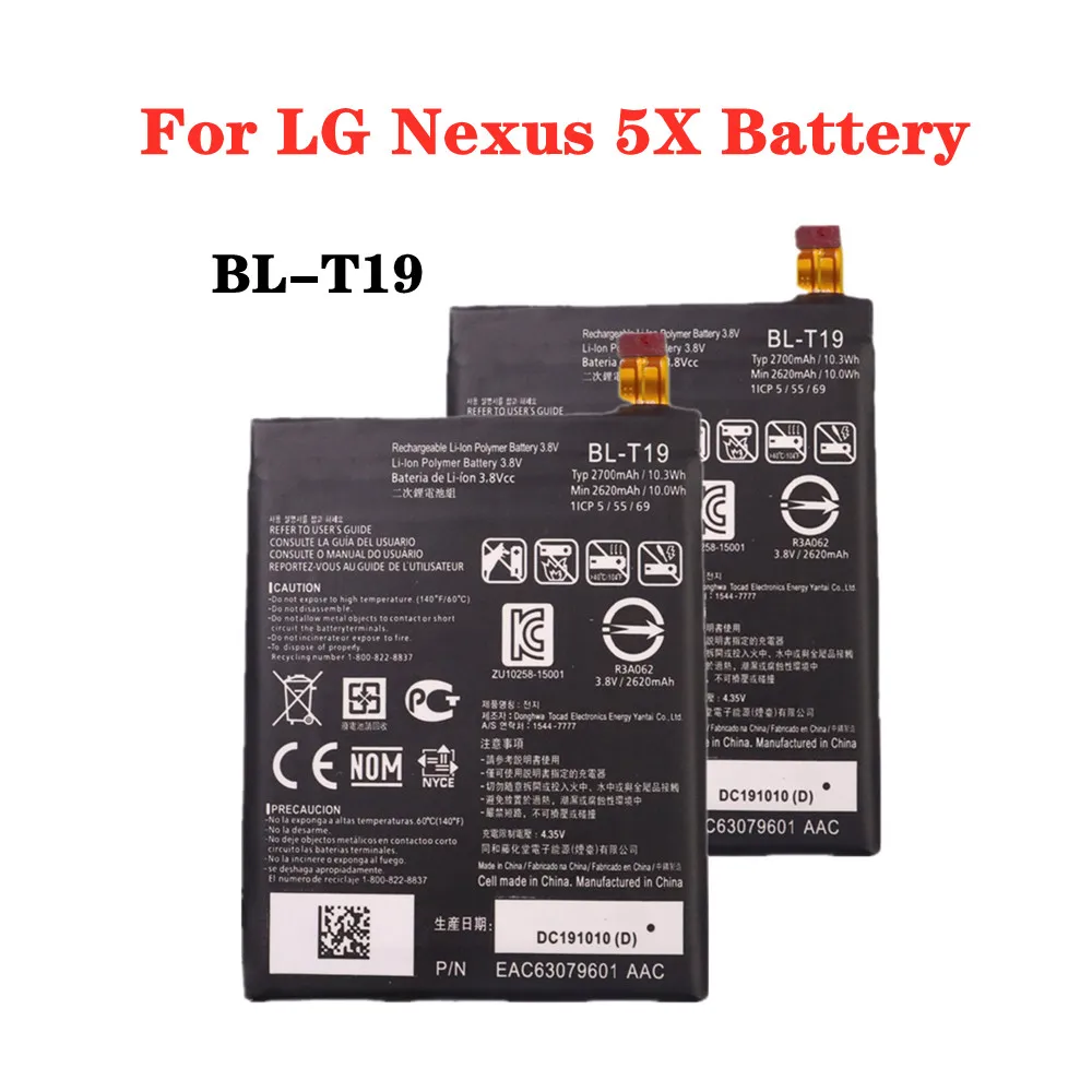 

New 2700mAh BLT19 BL-T19 Battery For LG Nexus 5X H790 H791 H798 BL T19 High Quality Mobile Phone Battery