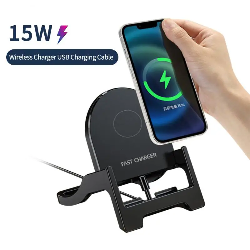Беспроводное зарядное устройство ZHSONG 15 Вт подставка для iPhone 13 12 11 Pro Max Xiaomi Samsung S21 Qi