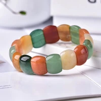 2022 new colorful natural jade stone beads strand bracelet vintage jewelry for women friend gift