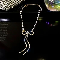 fashion dainty butterfly tassel clavicle chain jewelry on the neck 2021 new bowknot chokers bohemian party gift prom accessories