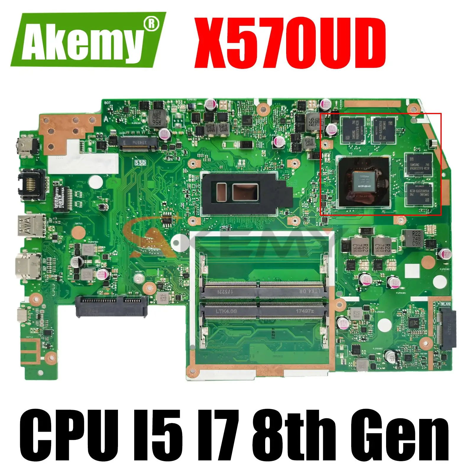 X570UD планшетофон YX570U YX570UD X570U FX570U FX570UD материнская плата для ноутбука I5 I7 8-го поколения GTX1050