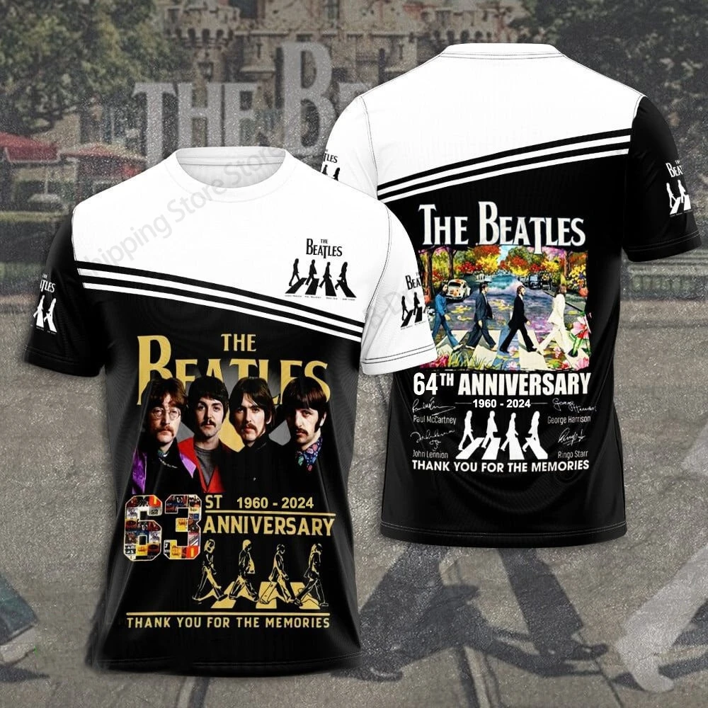 Фото Мужская футболка New 2026 The Beatles Tour с 3D принтом Футболка для мужчин и женщин Модные фанаты Хип-хоп Топы с короткими рукавами Футболки Мужская одежда Дети №1