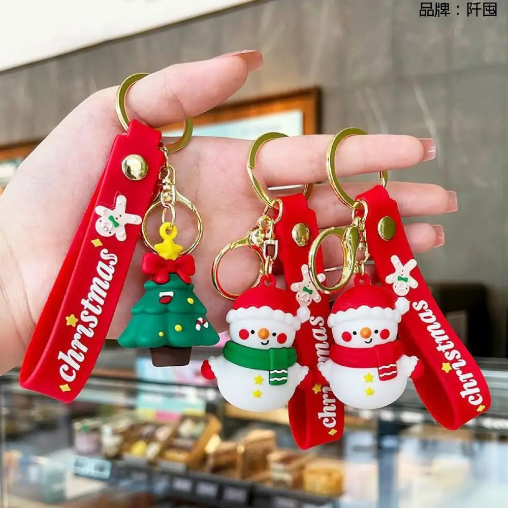 

Santa Claus Snowman Keychain Christmas Keychain Decoration Fashion Bag Pendant Car Key Chain Couple Kids Christmas Gift Jewelry