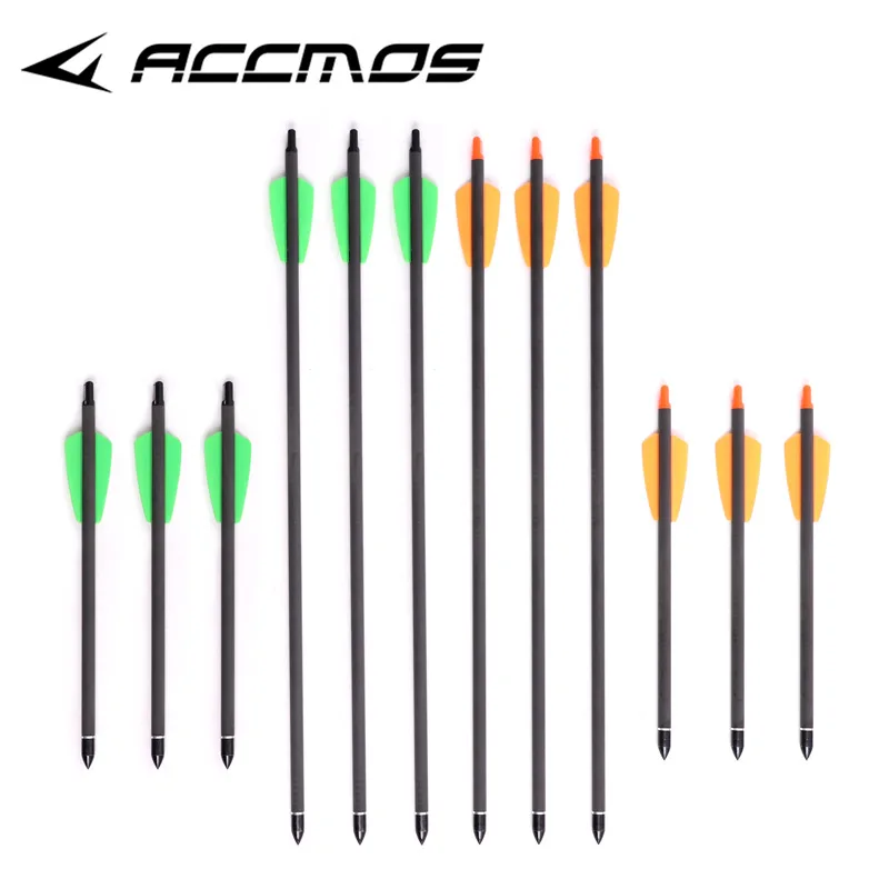 

12pcs ACCMOS 7.5inch/ 15inch Pure Carbon Crossbow Arrow Is Interchangeable and Comes In A Variety of Sizes Crossbow Bolts