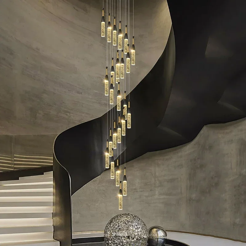 

Modern home decoration crystal chandelier, stair Pendant lamp, living room Pendant lights, interior lighting