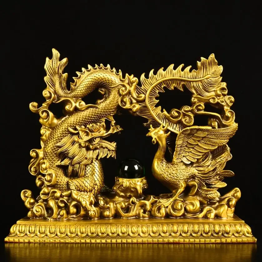 Metal Dragon and Phoenix Chengxiang Home Decoration Ornaments Decorative Office Cultural Creative