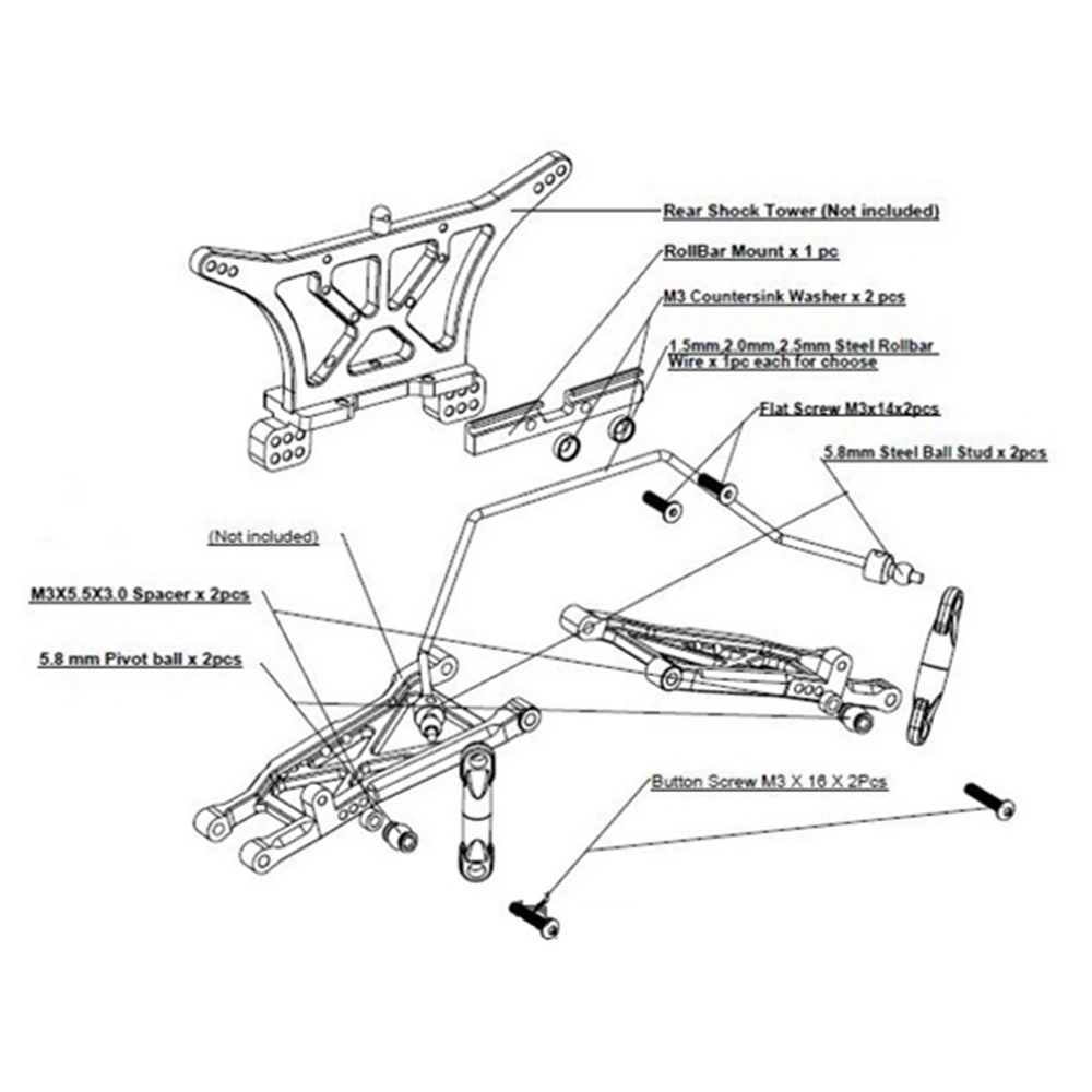 Передний и задний широкополосный противоударный комплект для Traxxas Slash 2WD 1/10
