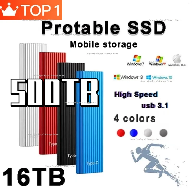 

Original External Solid State Drive 512TB 2TB 4TB Hard Drives M.2 Type-C USB 3.1 Portable SSD 8TB Mobile Hard Disk For Laptops