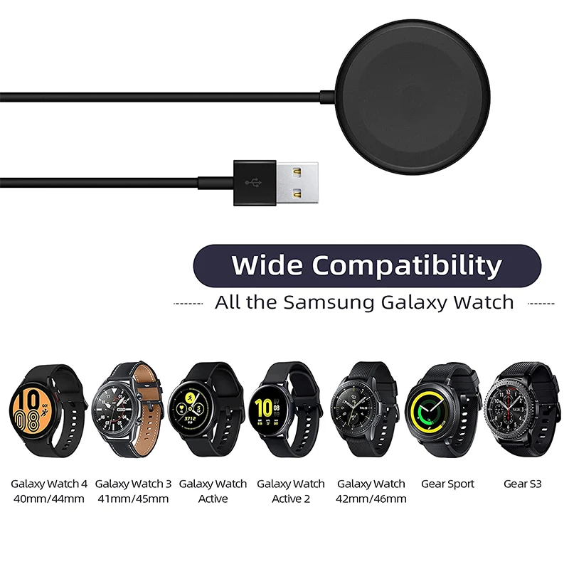 

For Samsung Galaxy Fast Charger Galaxy Watch 3/4 Active 1 2 Magnetic Charging Cable 40/41/40mm Samsung Watch Power Supply Adapte