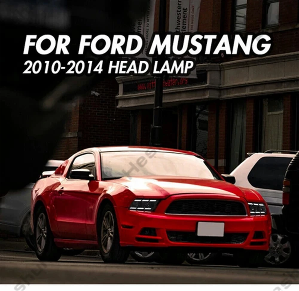 

Пара полностью светодиодных фар для Ford Mustang GT Shelby 2009-2013 2014, фара в сборе, передние фары DRL, фара, указатель поворота