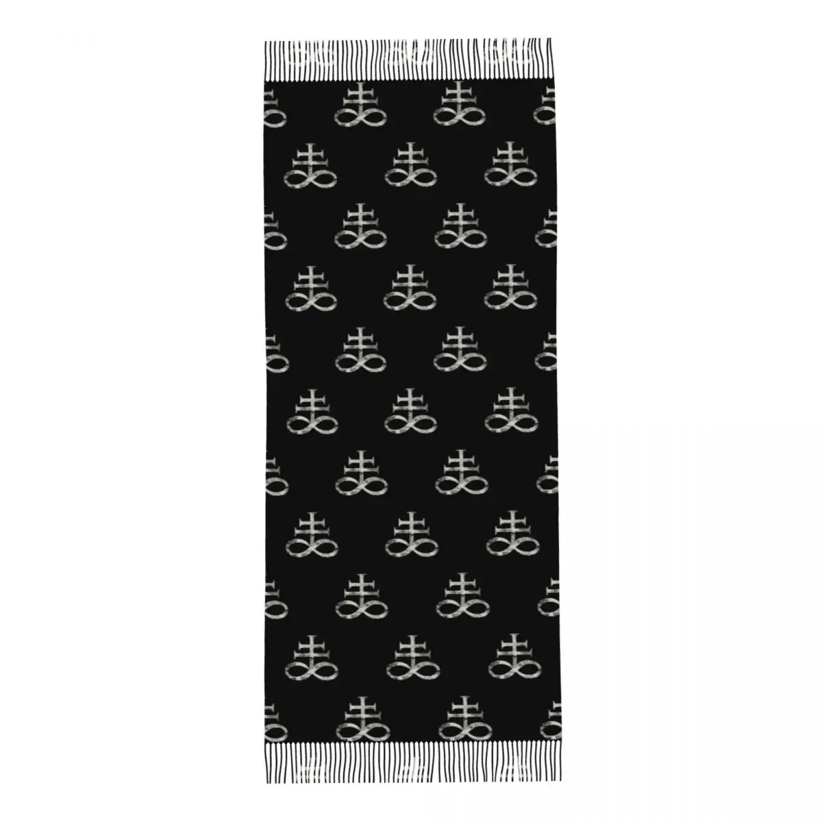 Женская шаль-шарф с кисточками большого размера