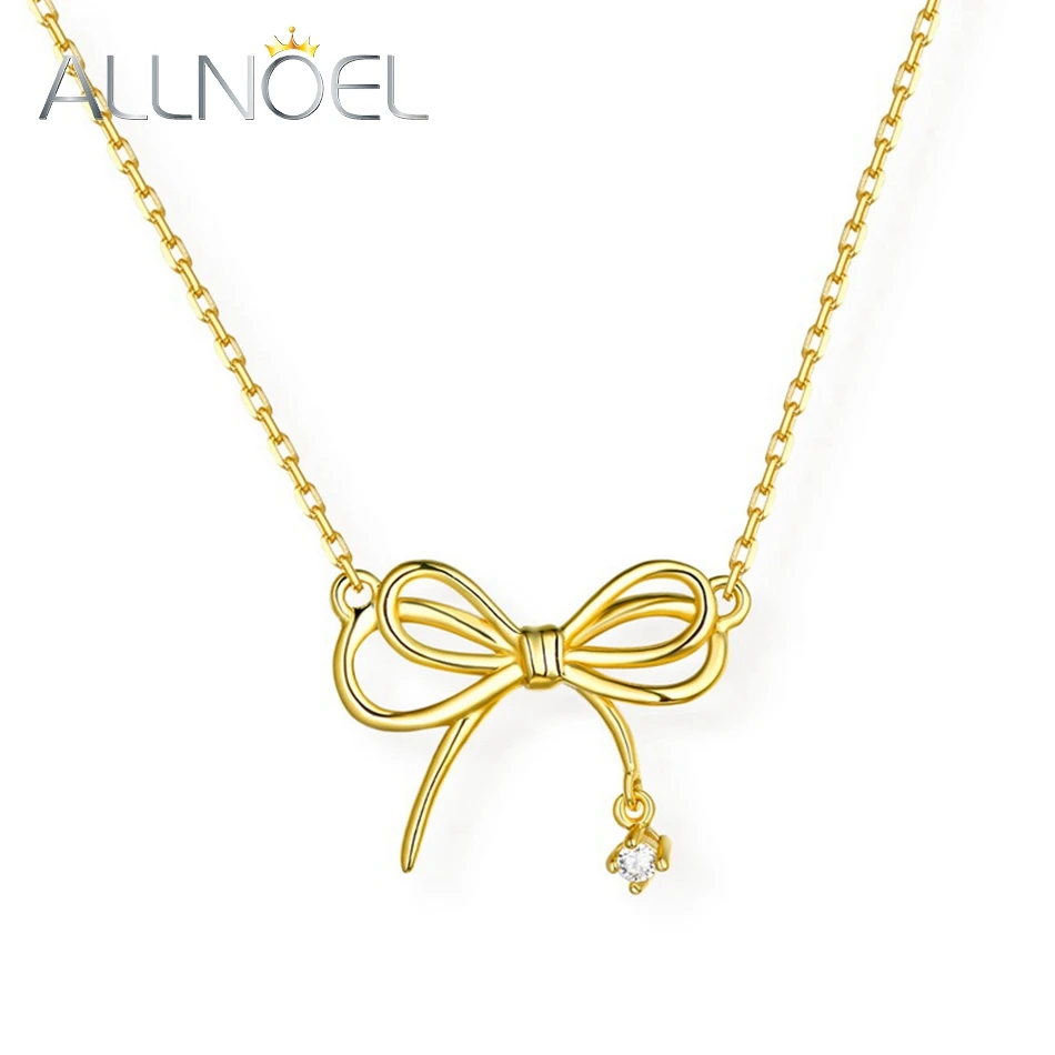 

ALLNOEL Gold Plated Real 925 Sterling Silver Butterfly Pendant Necklace for Women Fashion Jewelry New Arrivals 2022 Girls' Gifts
