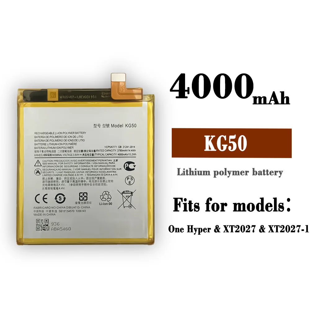 

4000mAh KG50 Battery For Motorola Moto One Hyper XT2027 XT2027-1 Batteries High Quality Replacement Lithium Battery