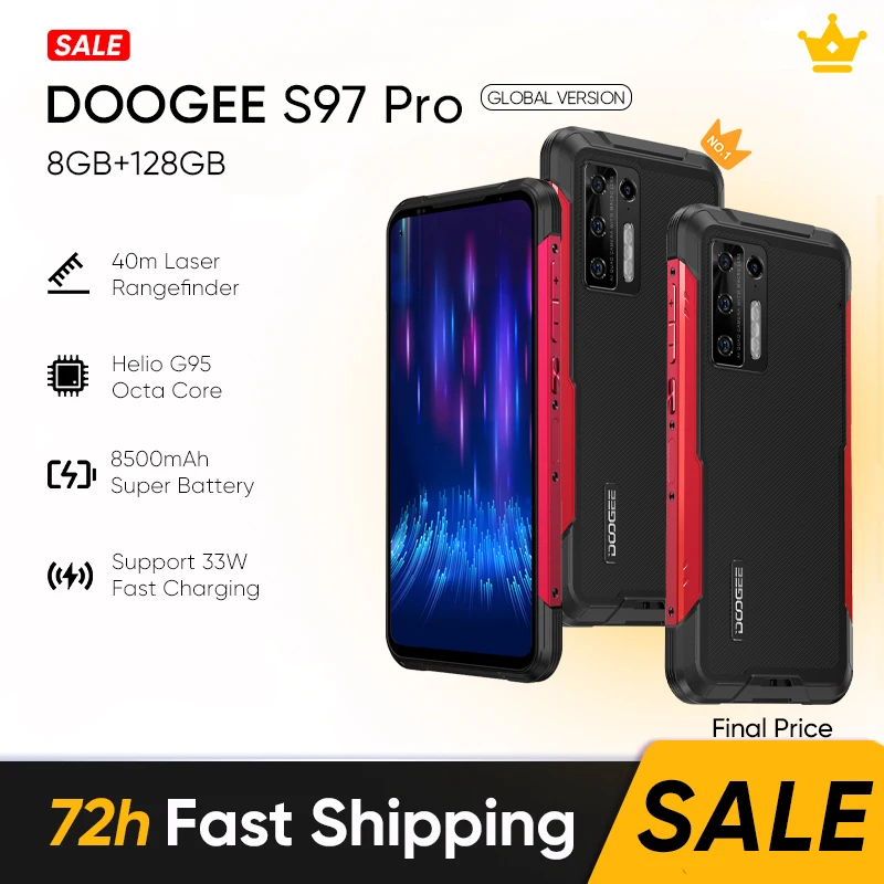 Смартфон глобальная версия DOOGEE S97 Pro прочный телефон 40 м лазерный дальномер