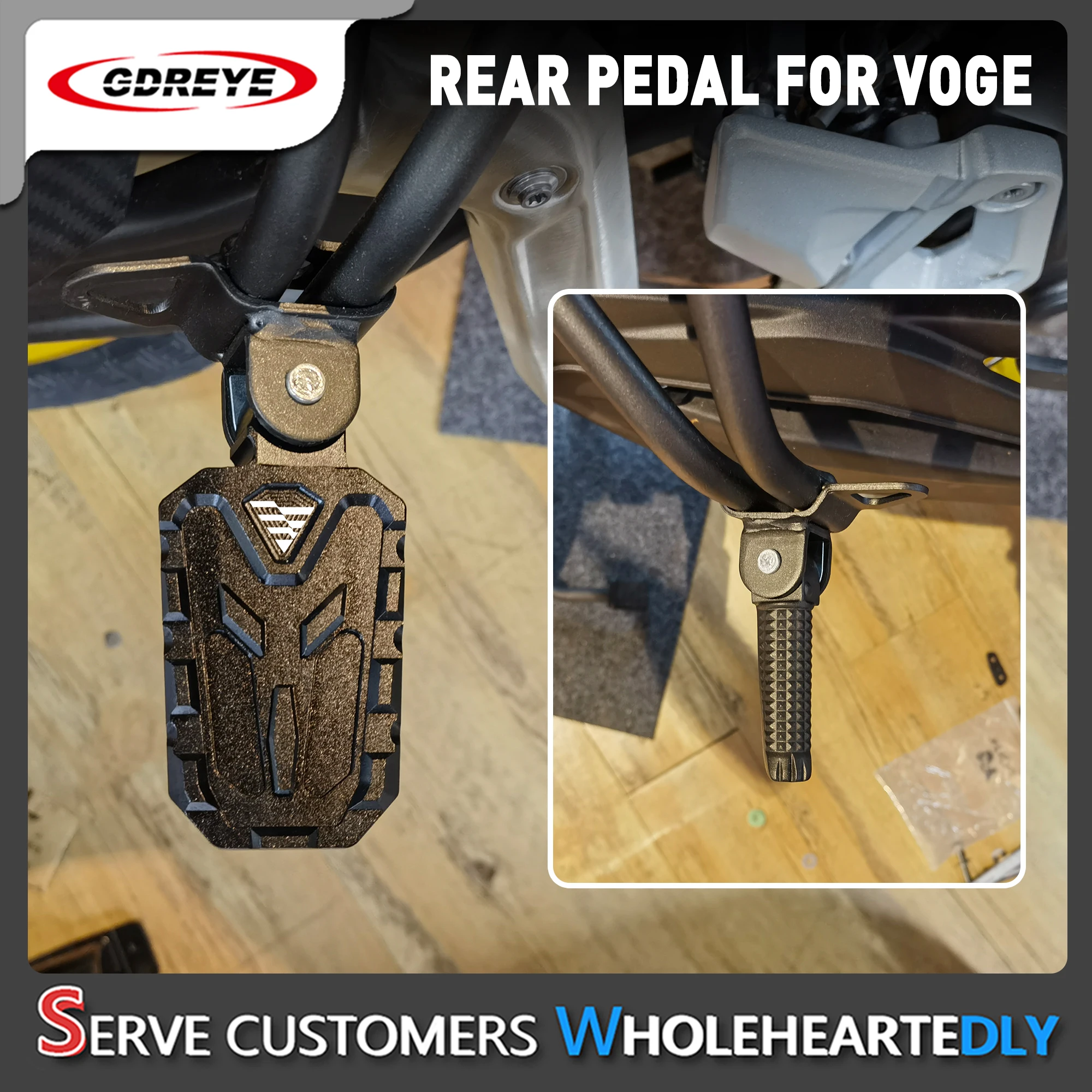 

Motorcycle VOGE500DSX Accessories REAR PEDAL DECORATION Footrest Enlarge Footpeg For LONCIN VOGE 500DS 300DS