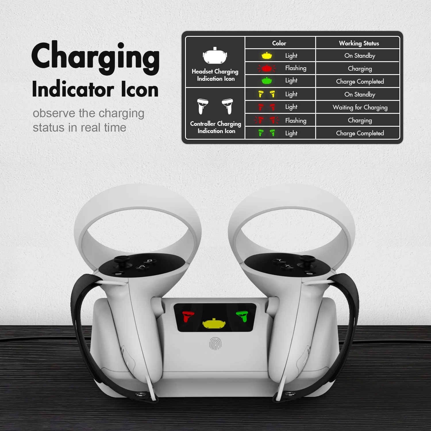 Charging Dock for Oculus Quest 2 VR Headset Virtual Reality Glasses Stand Touch Controller Holder for Oculus Quest 2 Accessories