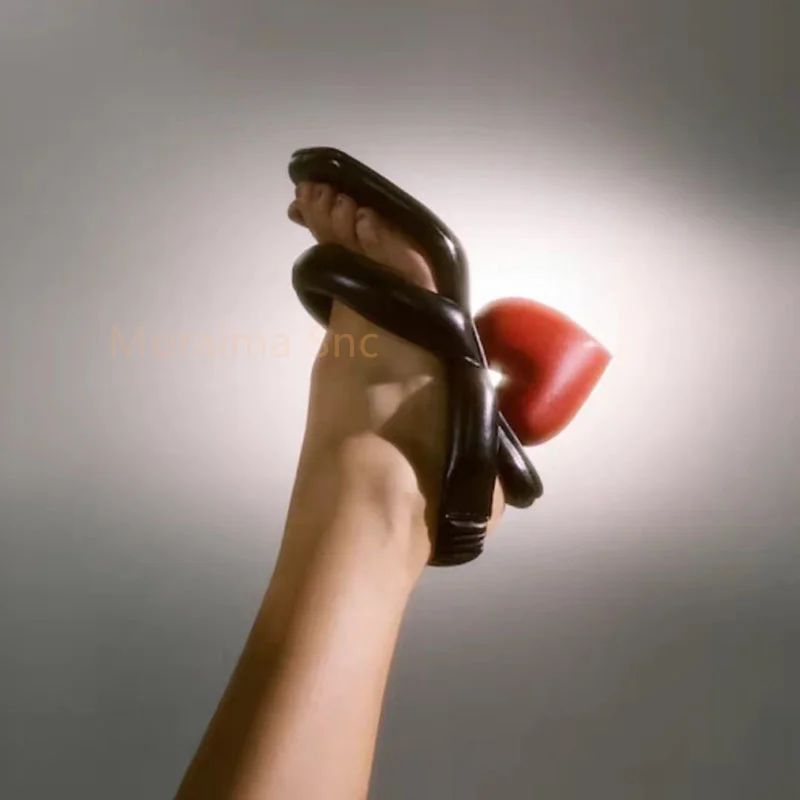 2023 Summer Women's Sandals Strange Style High Heels Heart -Shaped Heel Slingback Ladies Shoes Fashion Party Wedding Shoes