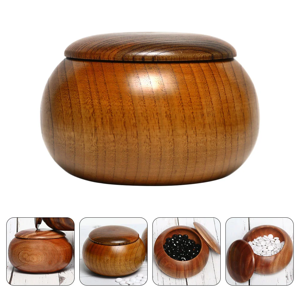 

Go Game Chess Pieces Bowl Stones Bowls Wood Container Weiqi Holder Can Box Chinese Jar Jujube Storage Board Bamboo Organizer Set