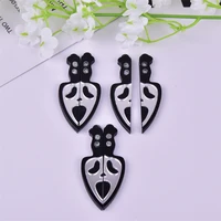 apeur 10pcspack skull knife arcylic charms pendant for diy earring keychain jewelry making