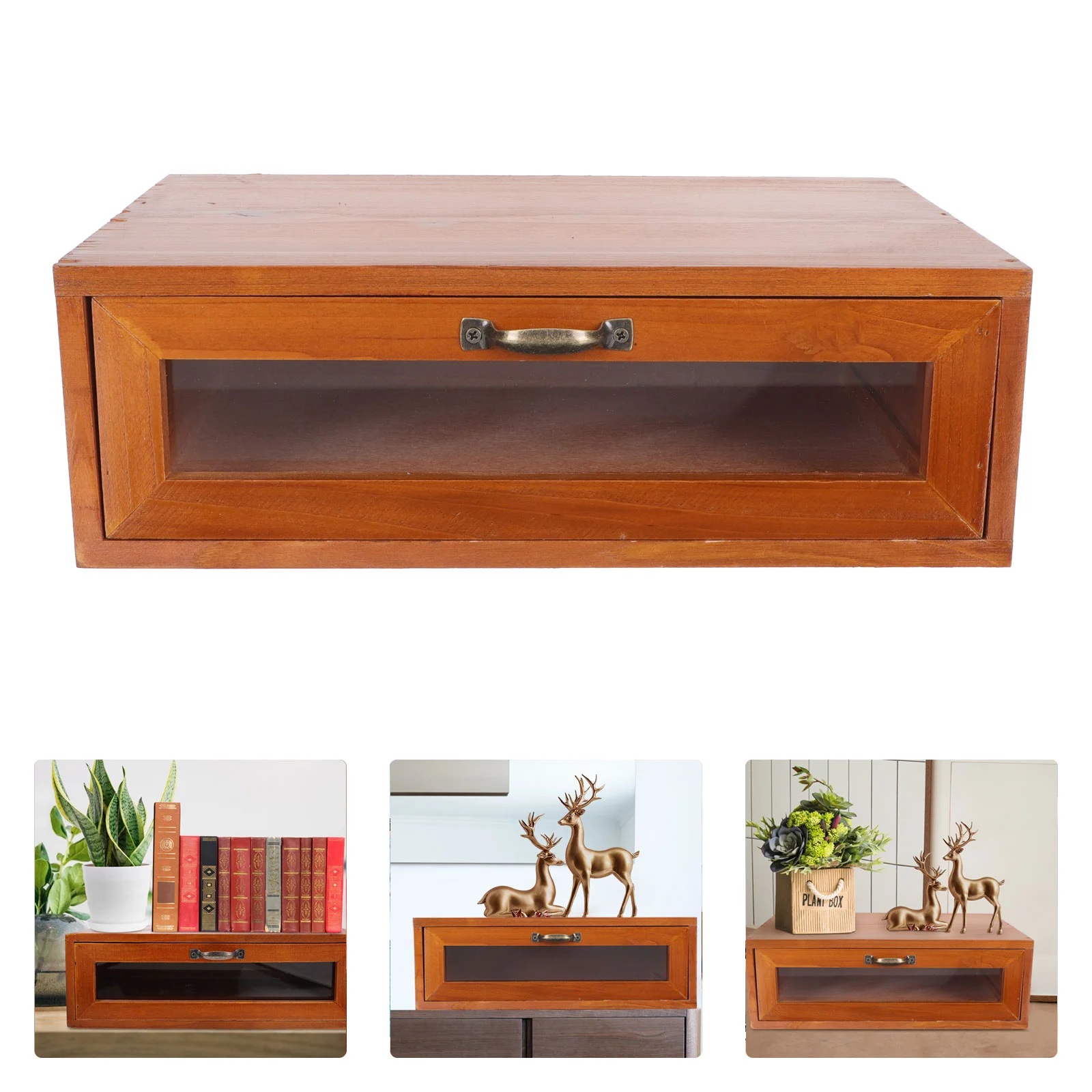 

Monitor Riser Stand Retro Desk Storage Box Dresser Makeup Storage Container