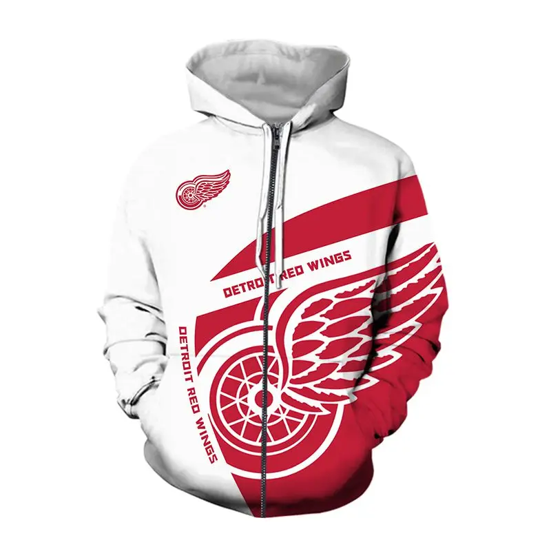 Хоккейная Джерси с капюшоном на молнии уличная одежда 3d принтом для мужчин и