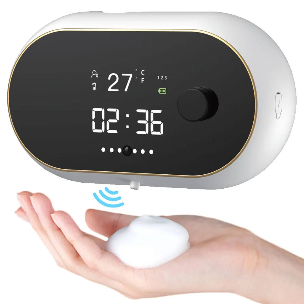 

Soap Dispenser Shampoo Holder Foams Sprayer Black LCD Screen Household Accessories Rechargeable Washing Hand Machine