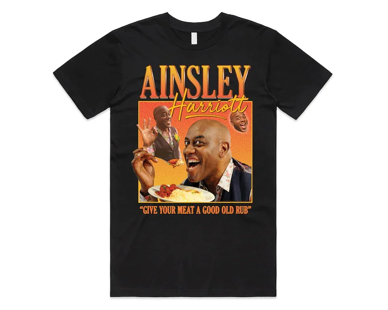 

Ainsley Harriott Homage T-shirt Tee Top Vintage Retro Funny 90s Icon Mens Womens