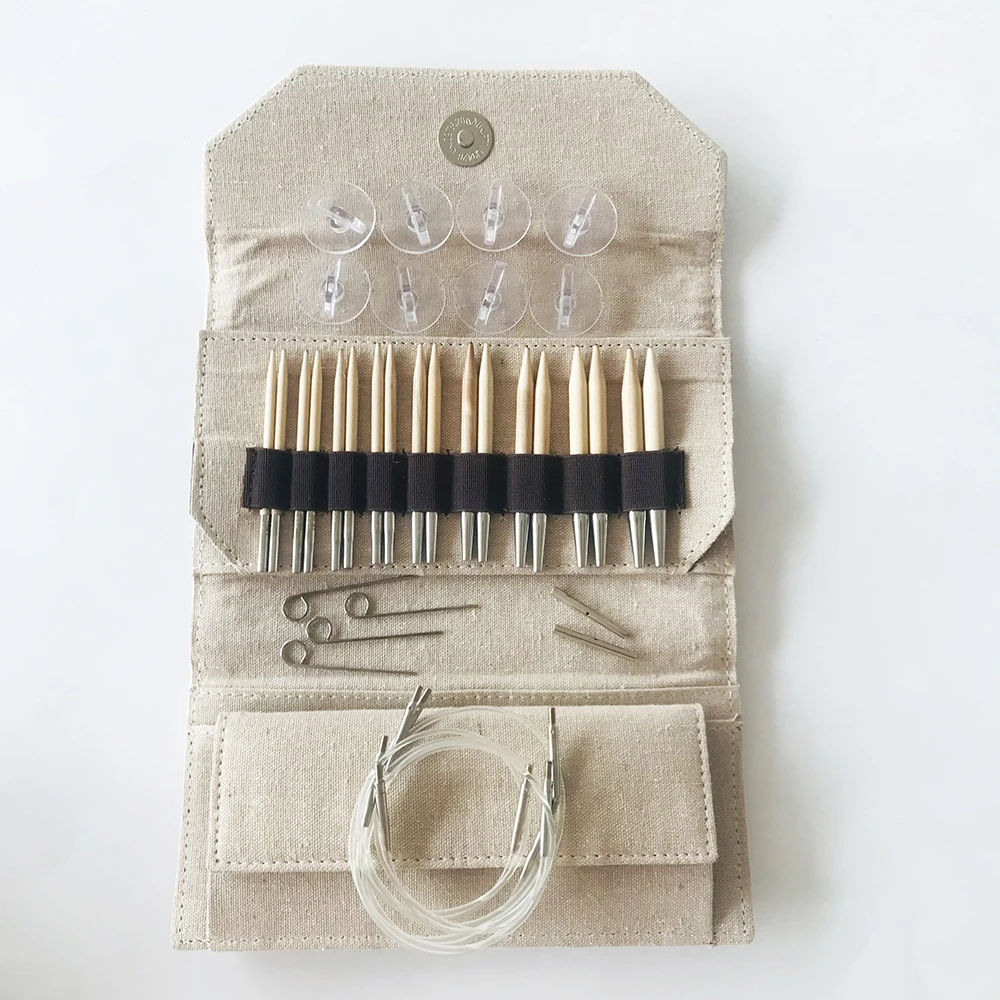 LYKKE Crafts Naturale 3 5 дюйма набор со сменными иглами загар джинсовая ткань бежевый холст