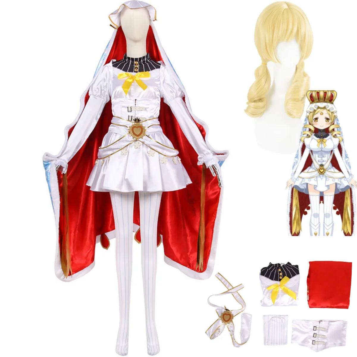 

Anime Puella Magi Madoka Magica Tomoe Mami Cosplay Costume Wig Princess Skirt Cloak Man Woman Sexy Halloween Carnival Suit