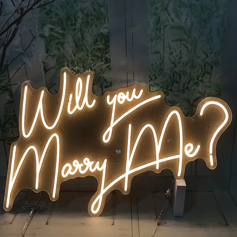 

Will You Marry Me Neon Sign Light Wedding Proposal Backdrop Personalized Party Valentine's Day Decoration Wall Reception Decor