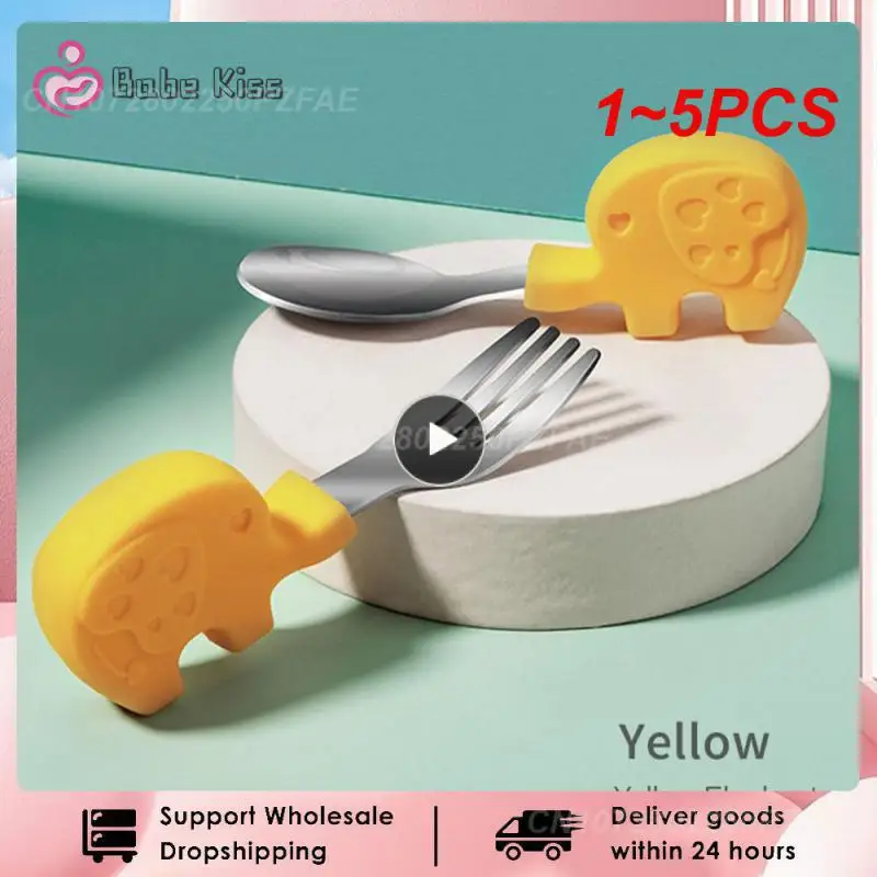 

1-5 шт., ложка и вилка из нержавеющей стали